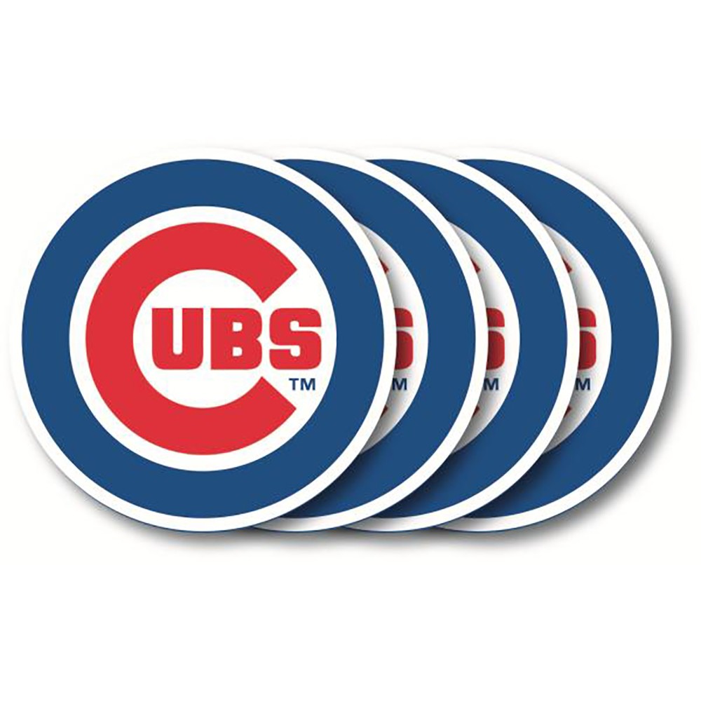 Chicago Cubs 4 Pack Vinyl Coasters