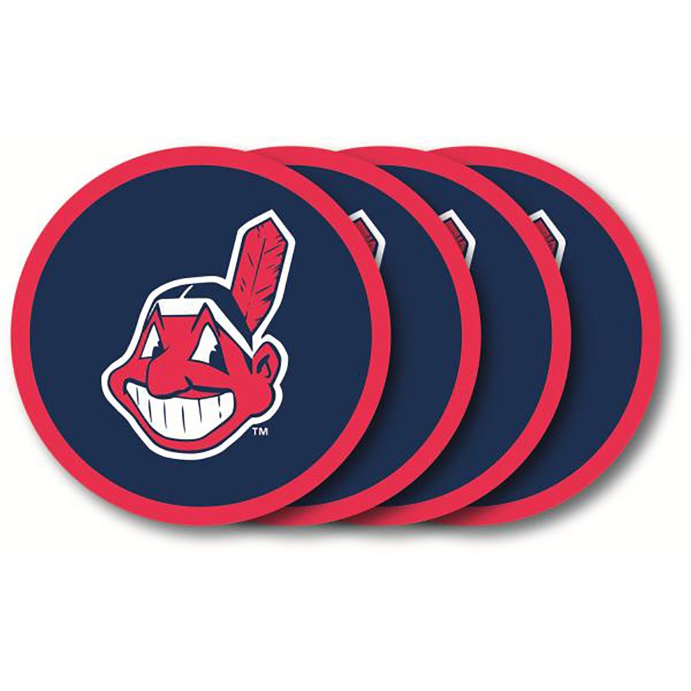 Cleveland Indians 4 Pack Vinyl Coasters