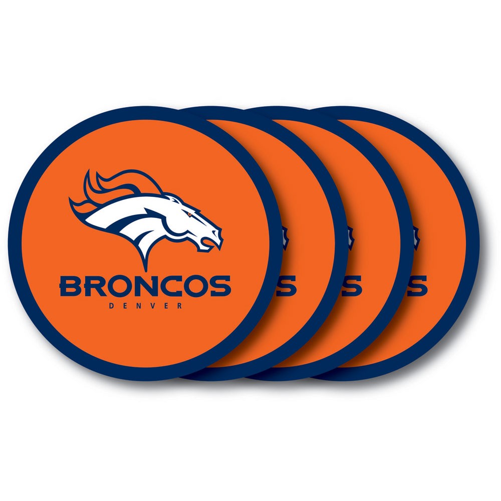 Denver Broncos 4 Pack Vinyl Coasters