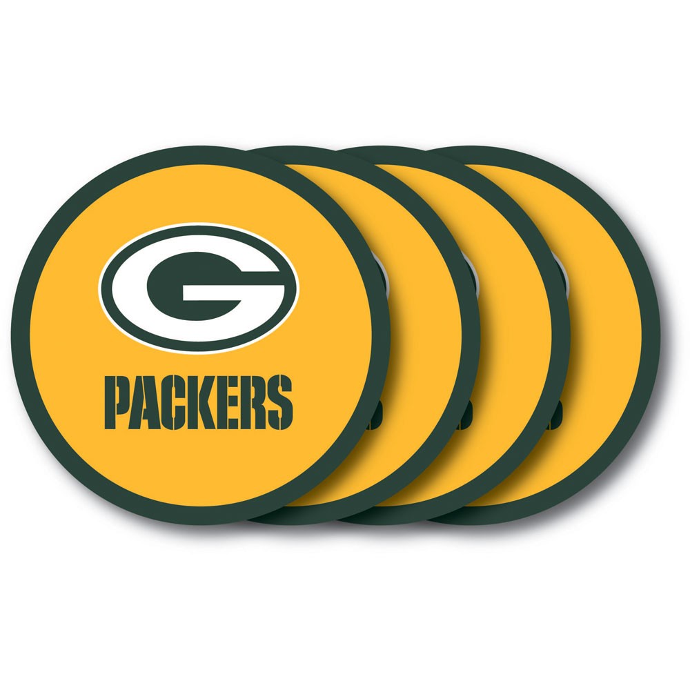 Green Bay Packers 4 Pack Vinyl Coasters
