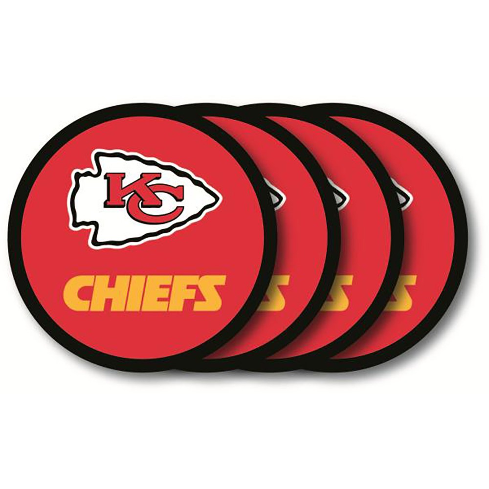 Kansas City Chiefs 4 Pack Vinyl Coasters