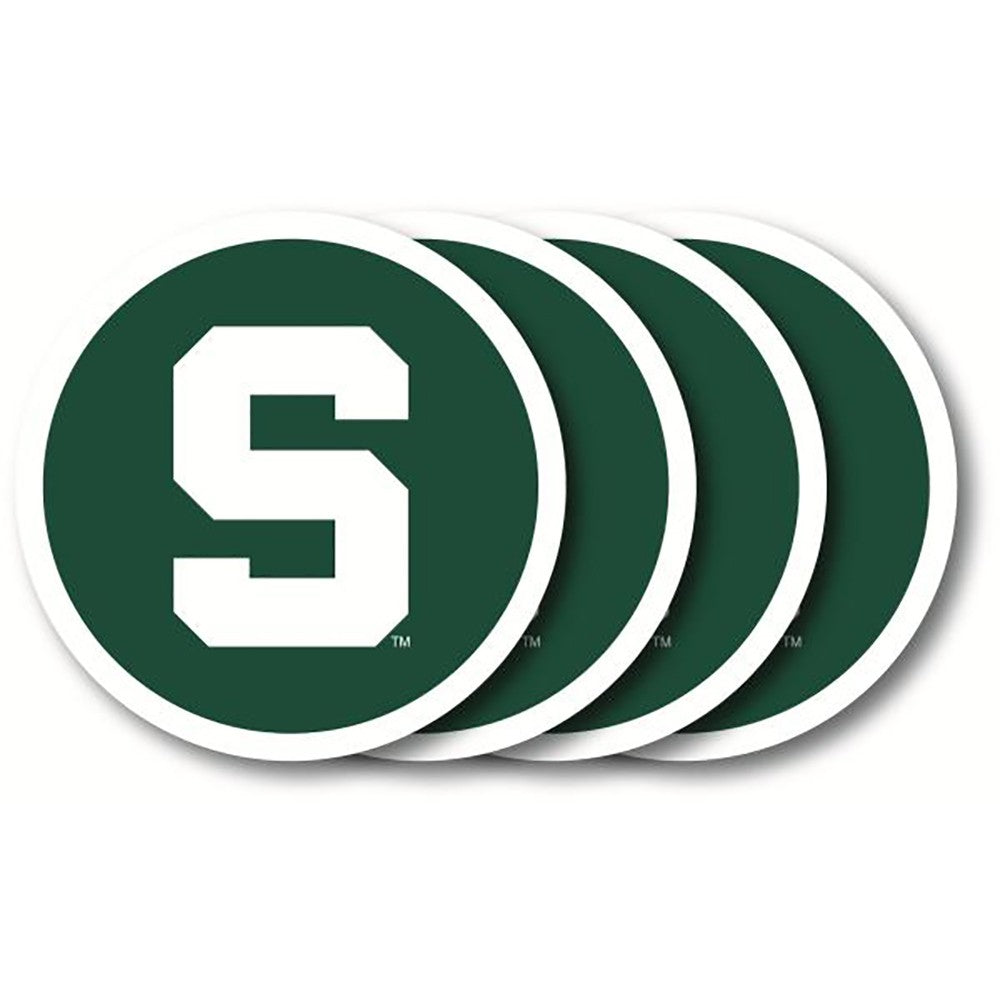 Michigan State Spartans 4 Pack Vinyl Coasters