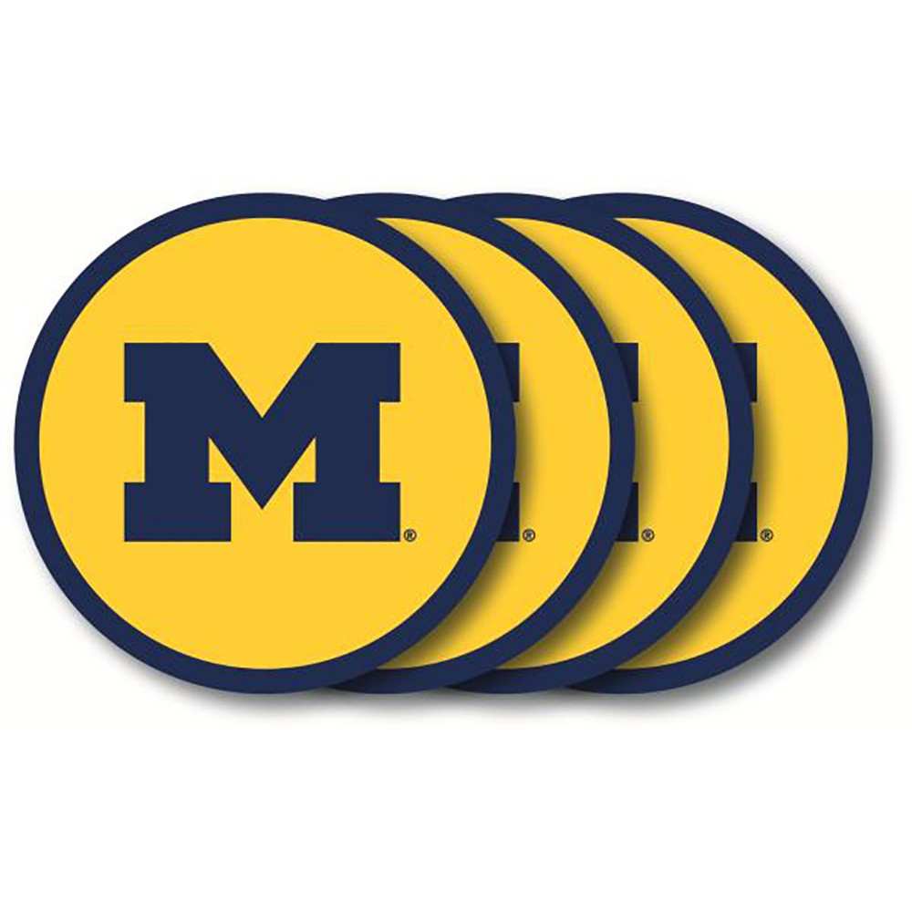 Michigan Wolverines 4 Pack Vinyl Coasters