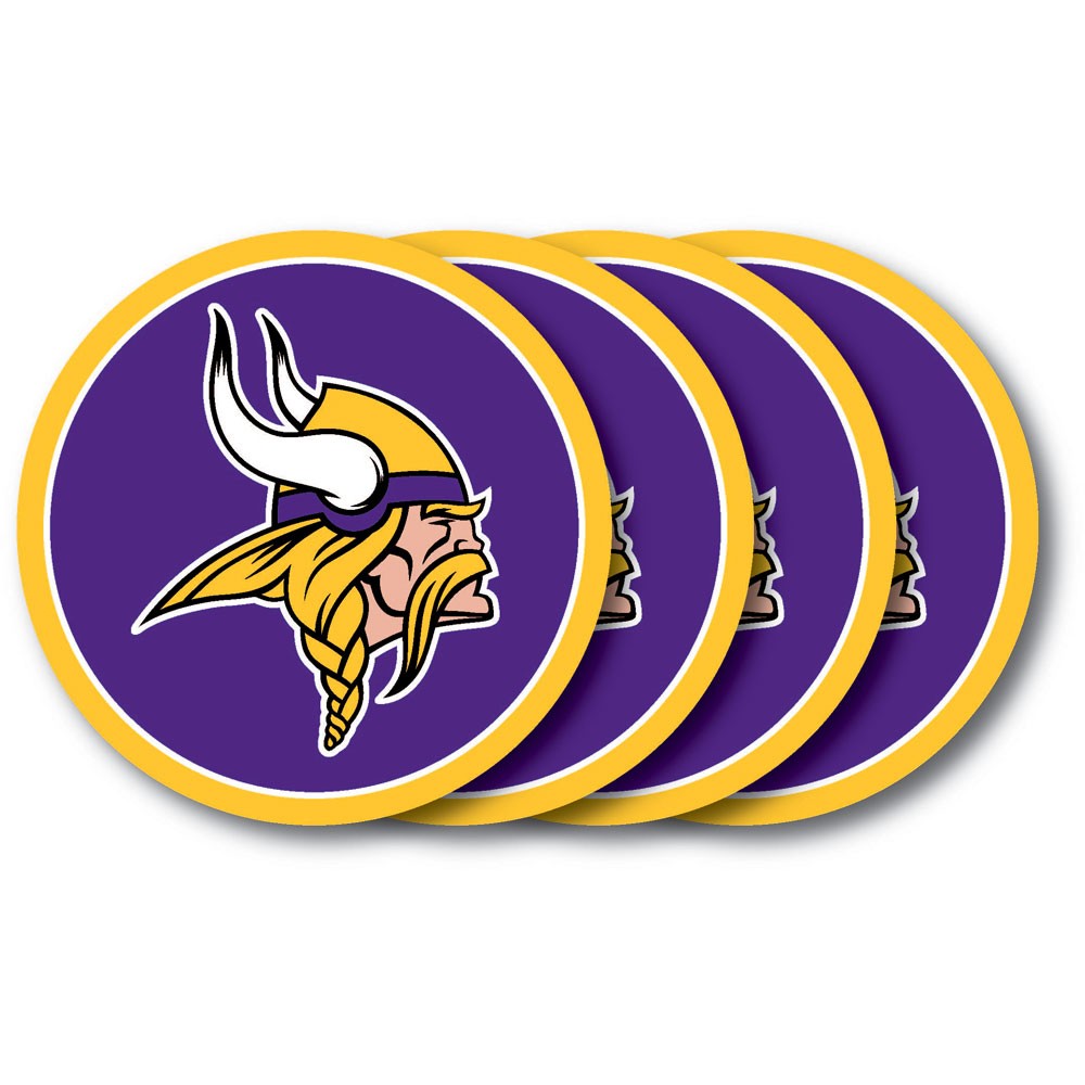 Minnesota Vikings 4 Pack Vinyl Coasters