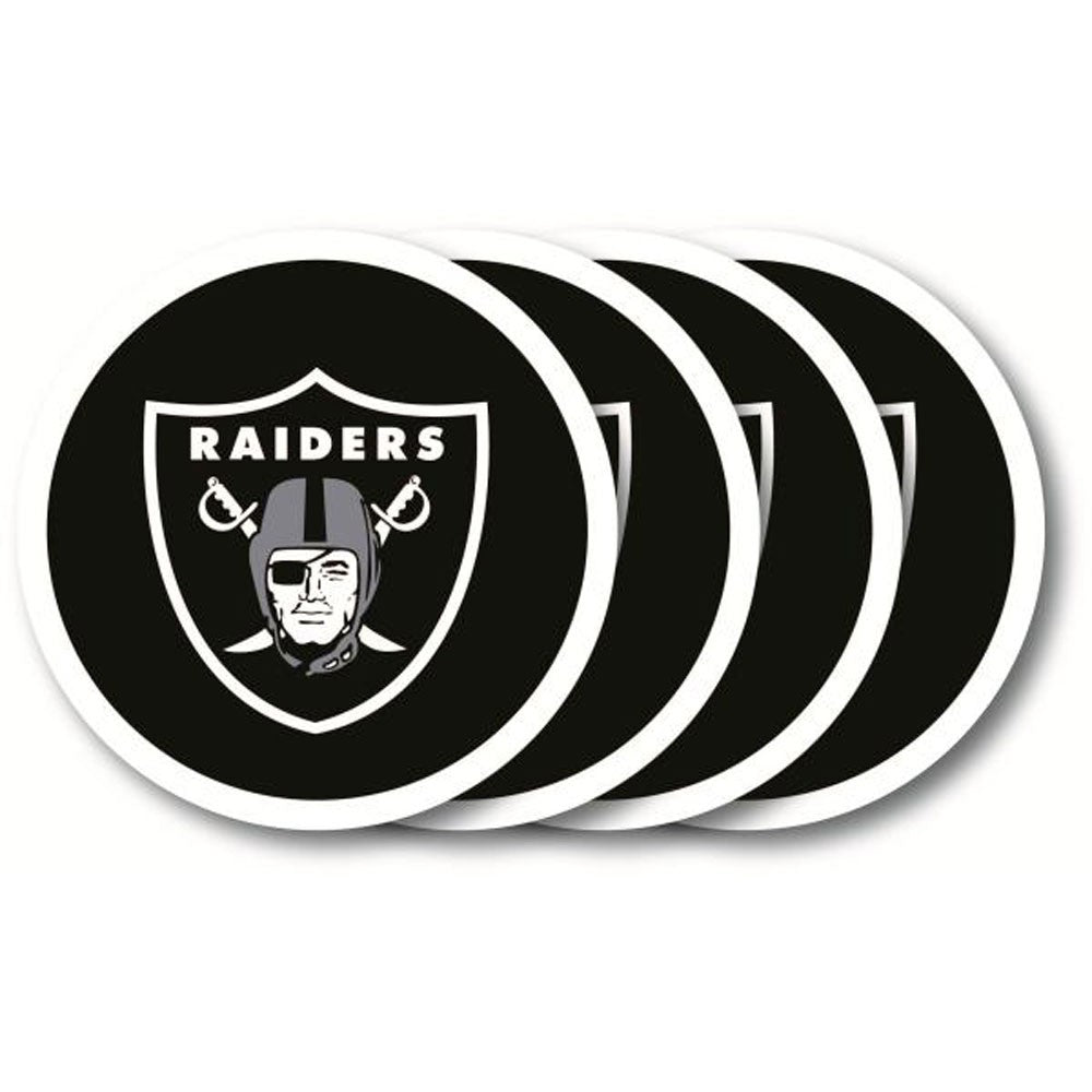 Oakland Raiders 4 Pack Vinyl Coasters