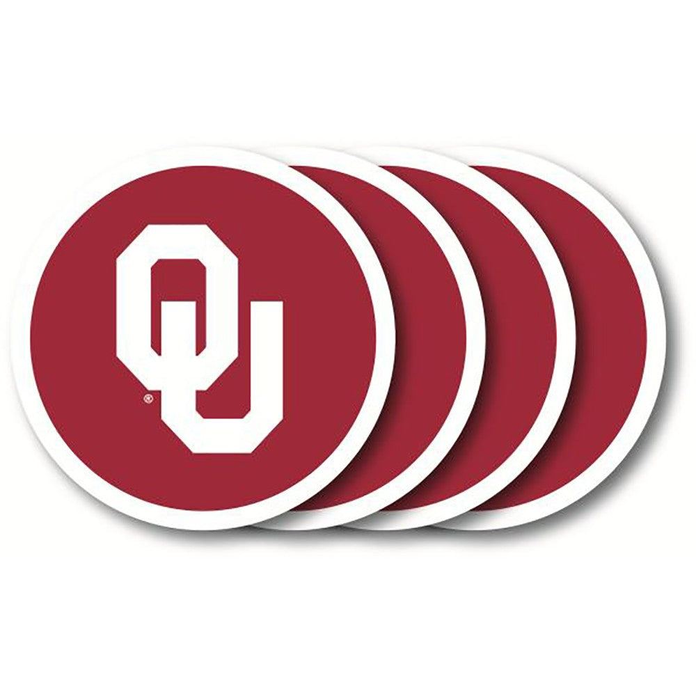 Oklahoma Sooners 4 Pack Vinyl Coasters
