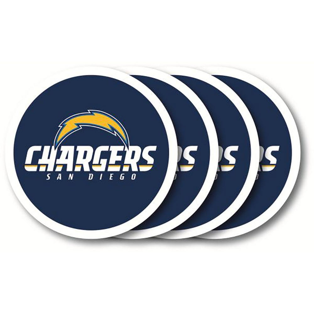 San Diego Chargers 4 Pack Vinyl Coasters