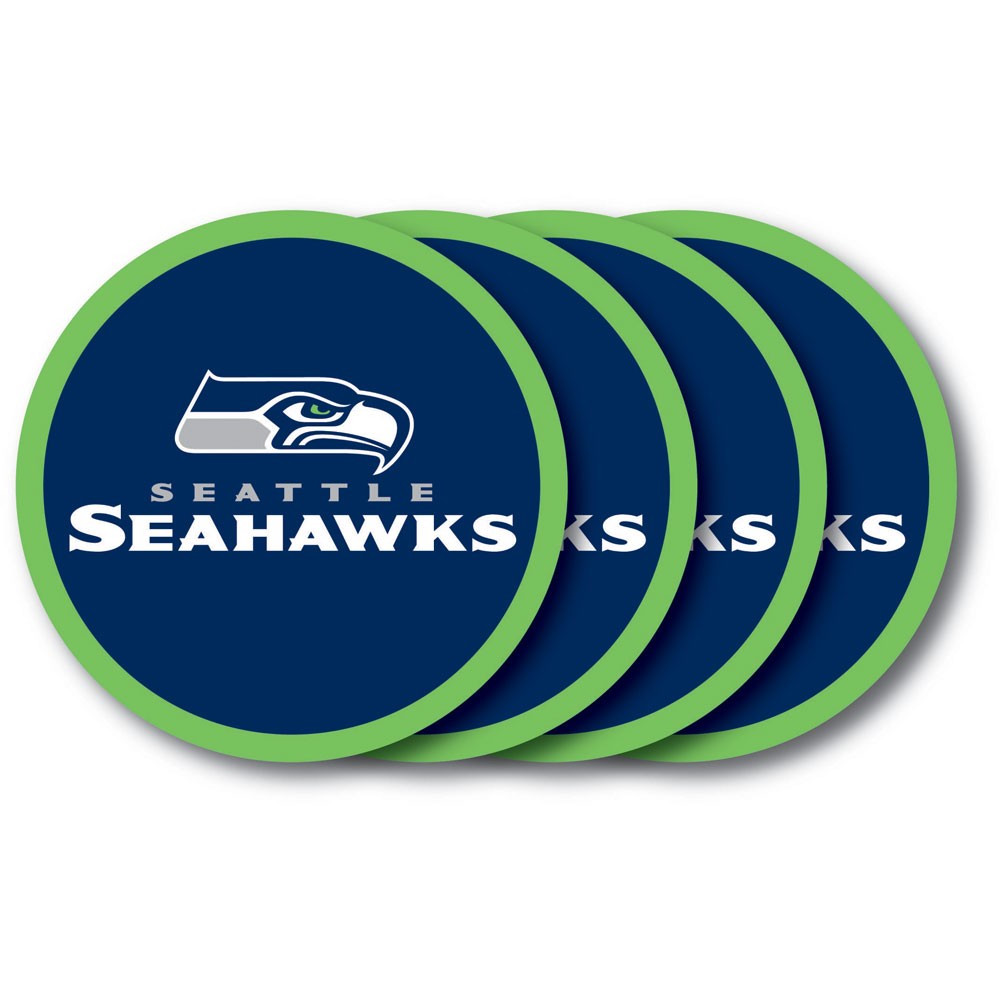 Seattle Seahawks 4 Pack Vinyl Coasters