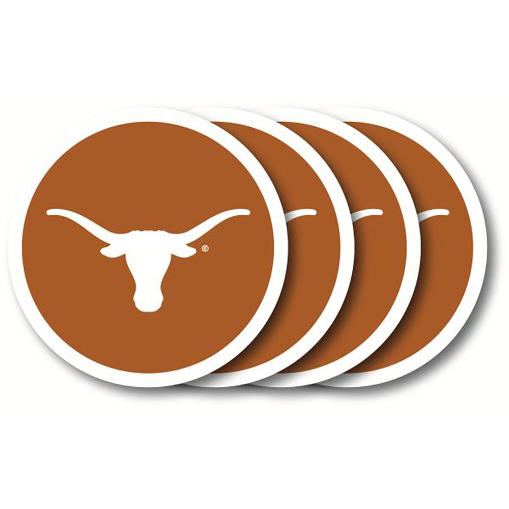 Texas Longhorns 4 Pack Vinyl Coasters
