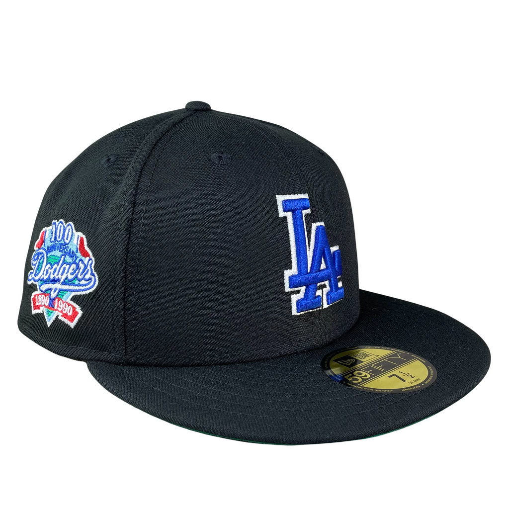 Los Angeles Dodgers Black Metallic Logo 60th Patch Green UV 59FIFTY Fitted  Hat