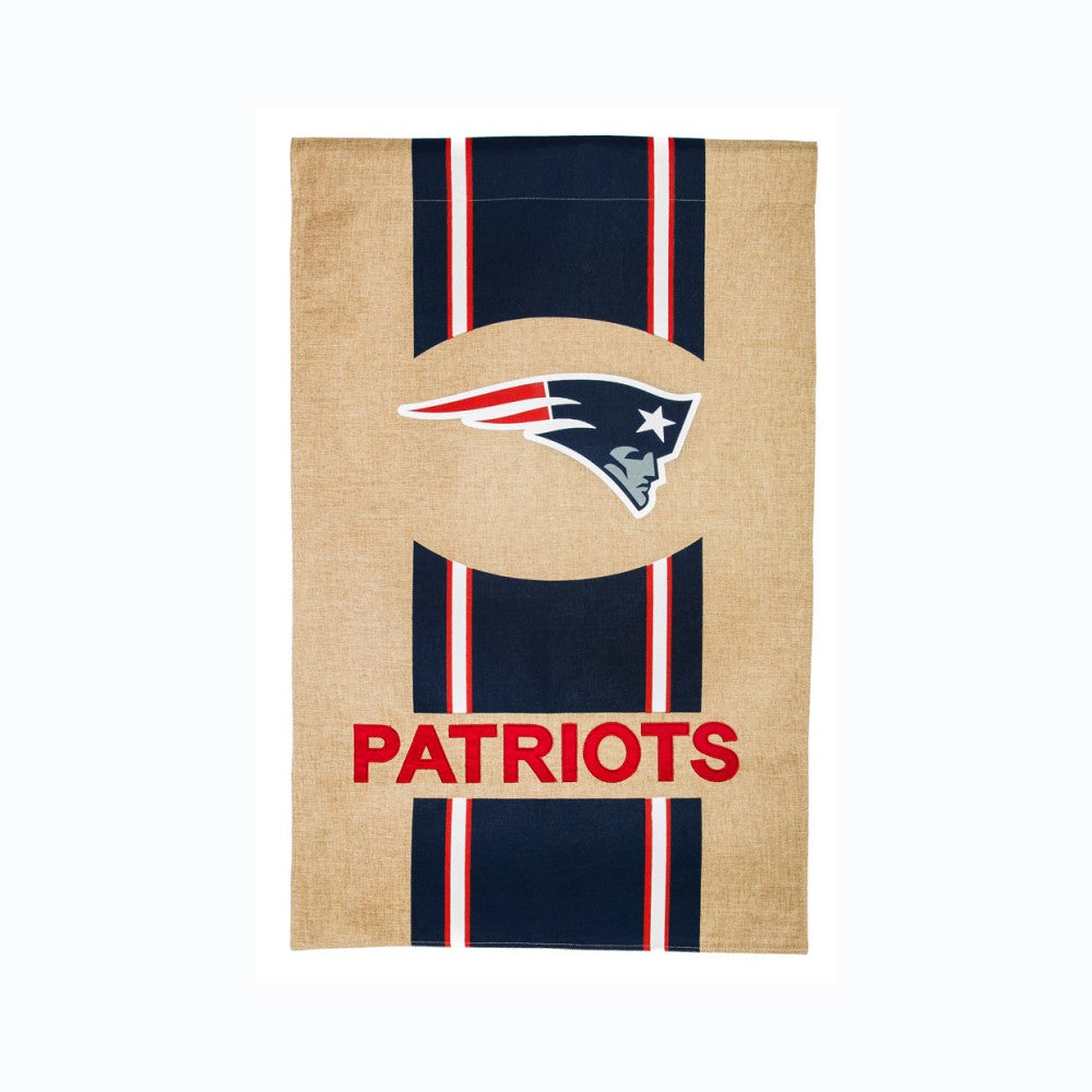 New England Patriots Burlap Garden Flag