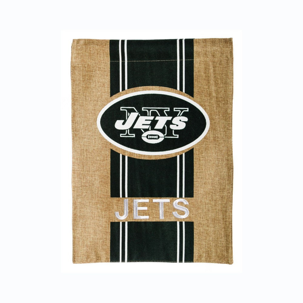 New York Jets Burlap Garden Flag