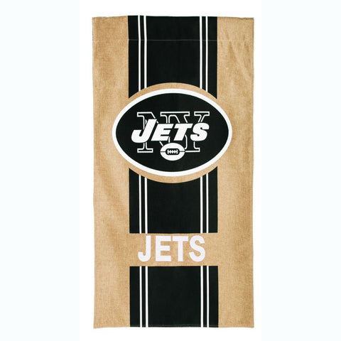 New York Jets Burlap House Flag