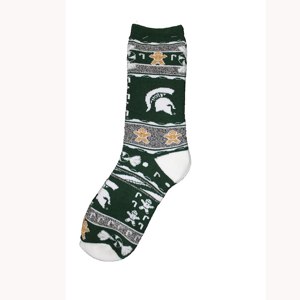 Michigan State Spartans Ugly Xmas Socks