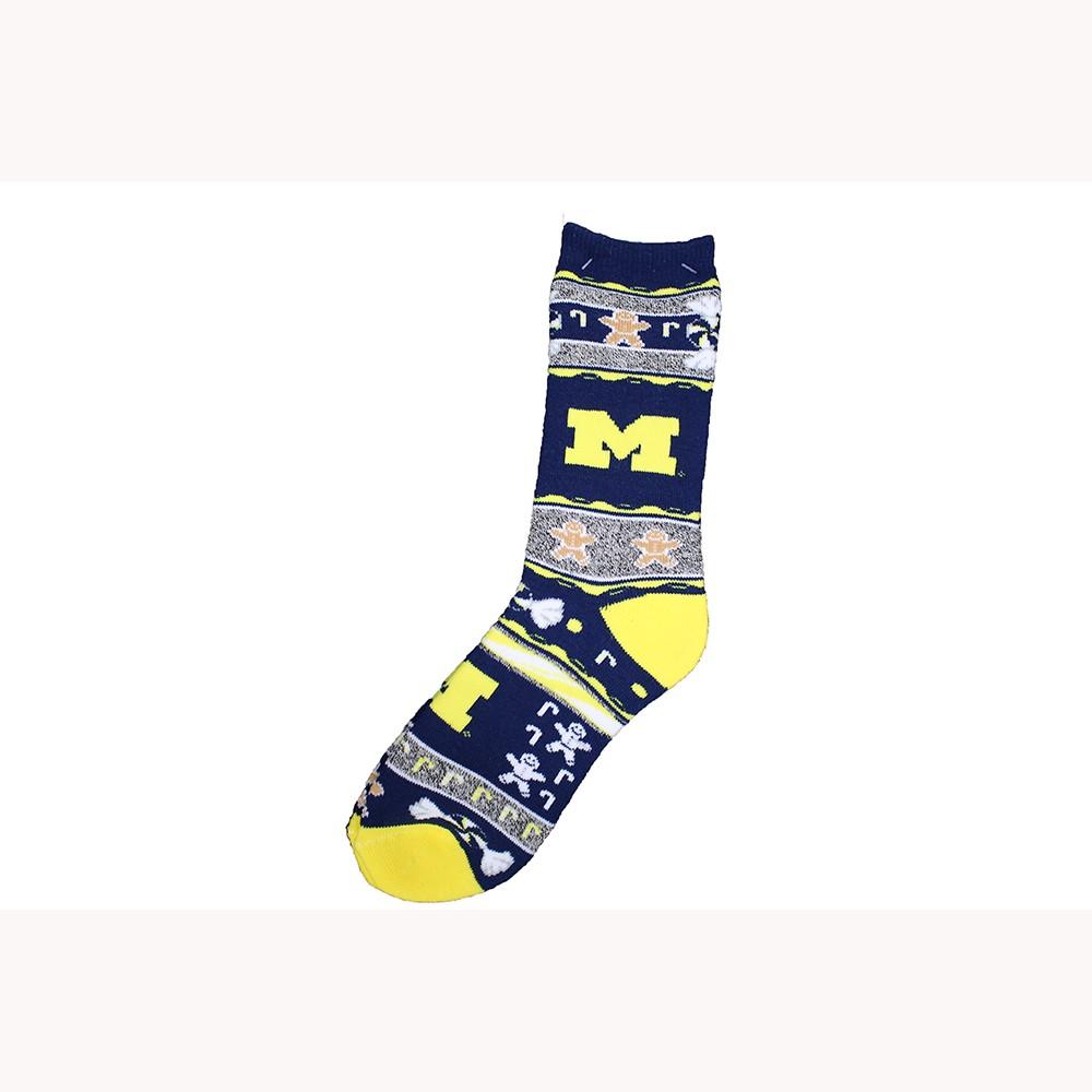 Michigan Wolverines Ugly Xmas Socks
