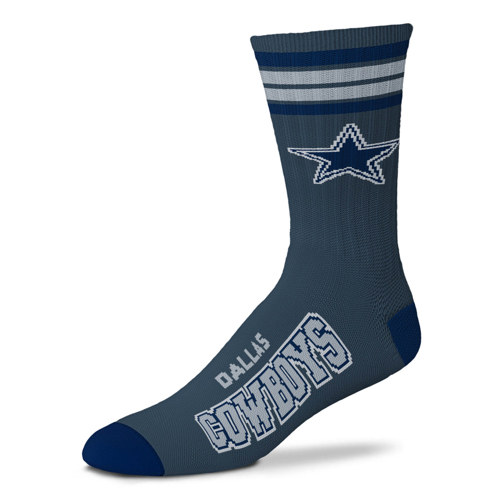 Dallas Cowboys 4 Stripe Deuce Sock Charcoal - Large