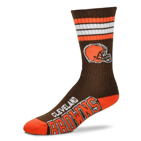 Cleveland Browns 4 Stripe Deuce Socks - Medium