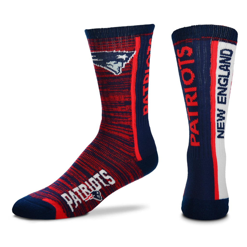 New England Patriots Bar Stripe Vert Socks - Large