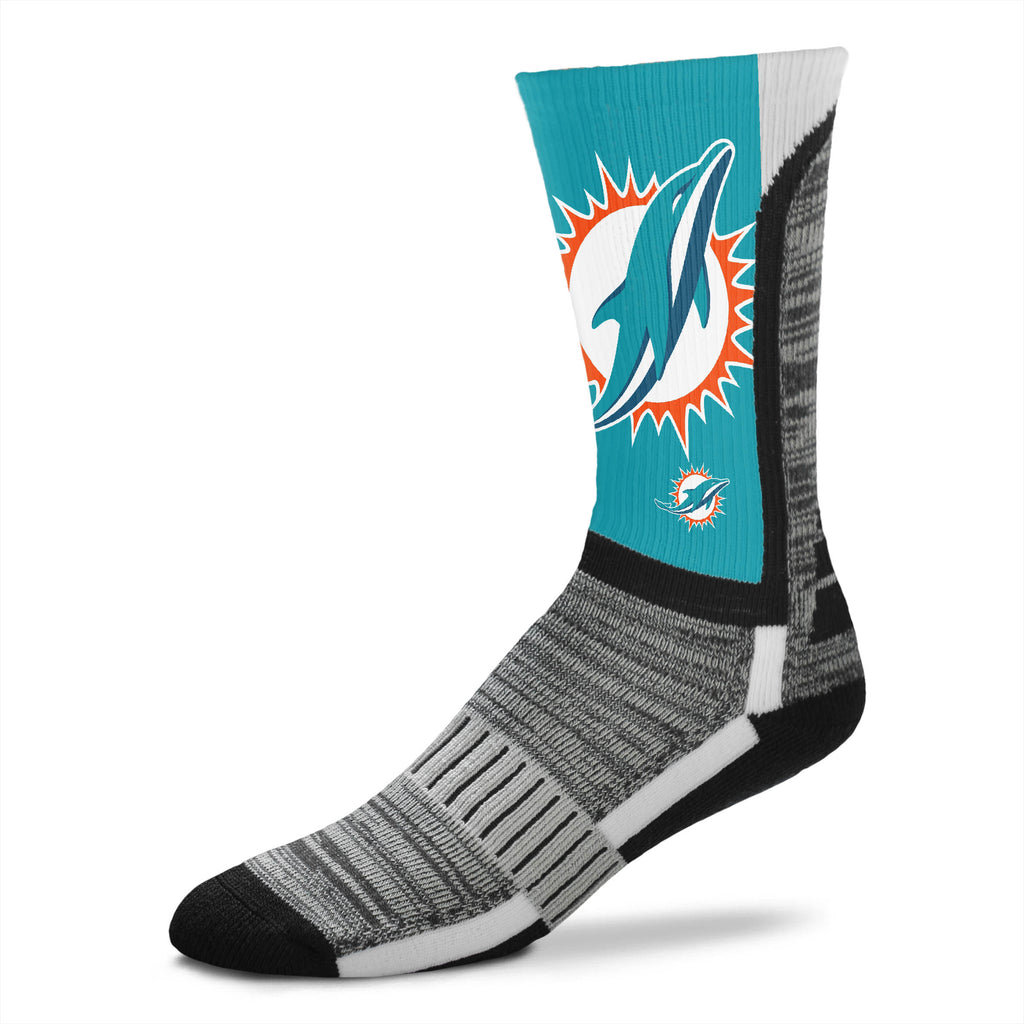 Miami Dolphins DyeNamic Big Logo Socks - Large