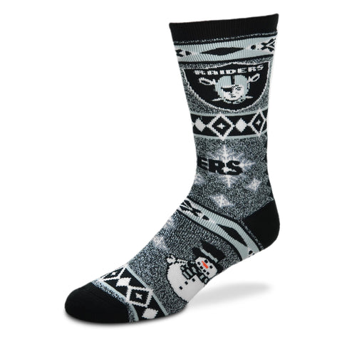 Las Vegas Raiders Holiday Blanket Motif Socks