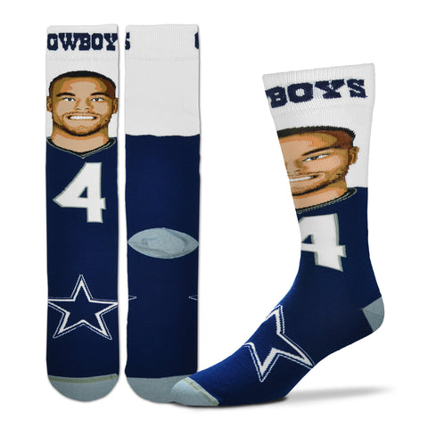 Dallas Cowboys Ezekiel Elliott Player Selfie Socks - Medium