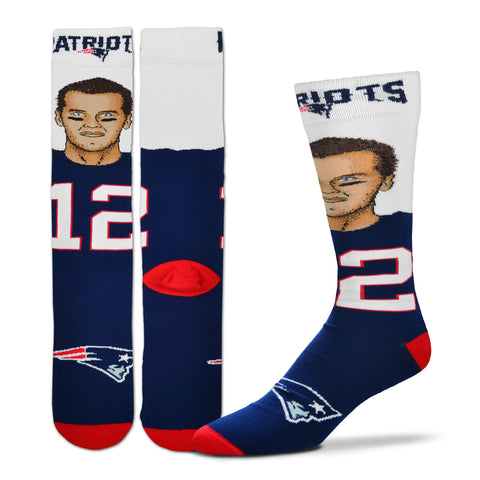 New England Patriots Tom Brady Player Selfie Socks - Medium