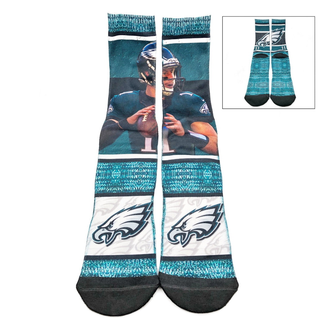 Philadelphia Eagles Carson Wentz Rush Player Sock - Youth