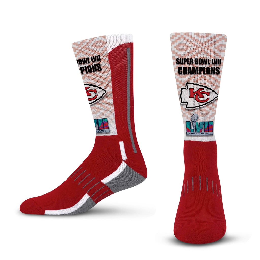 Kansas City Chiefs Super Bowl LVII Champions Phenom Curve Socks - Large