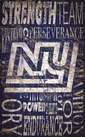 New York Giants 11" x 19" Heritage Word Collage Wooden Sign