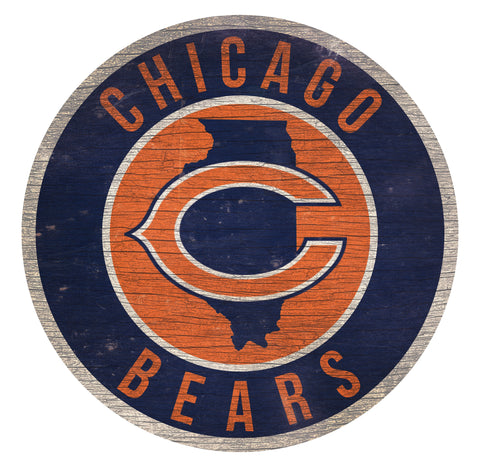 Chicago Bears 12" Circle with State Sign