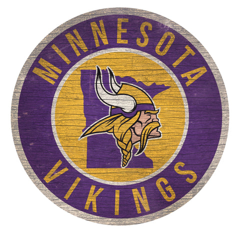 Minnesota Vikings 12" Circle with State Sign