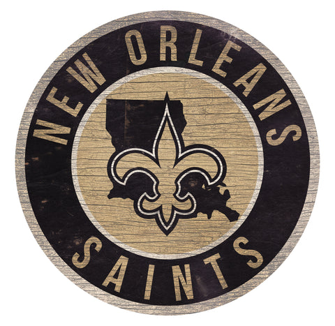 New Orleans Saints 12" Circle with State Sign