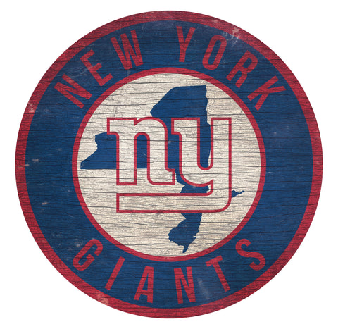 New York Giants 12" Circle with State Sign