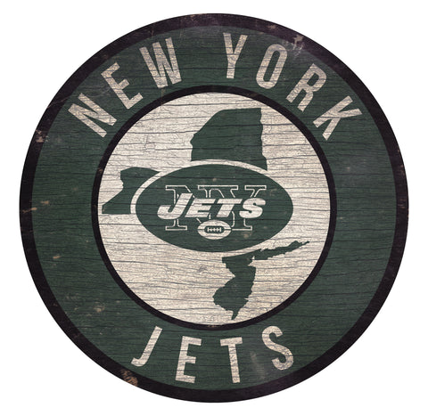 New York Jets 12" Circle with State Sign