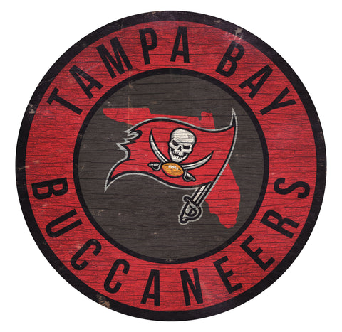 Tampa Bay Buccaneers 12" Circle with State Sign