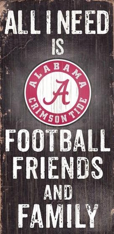 Alabama Crimson Tide Football, Friends & Family Wooden Sign