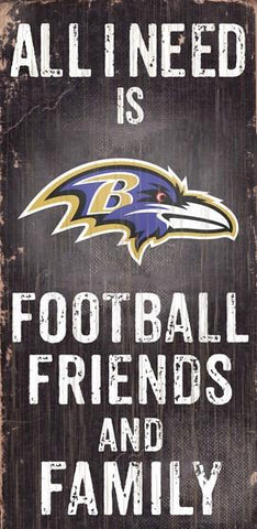 Baltimore Ravens Football, Friends & Family Wooden Sign