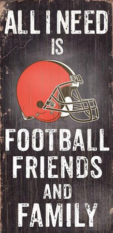 Cleveland Browns Football, Friends & Family Wooden Sign