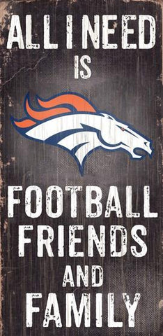 Denver Broncos Football, Friends & Family Wooden Sign
