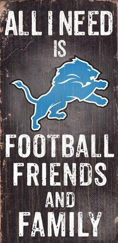 Detroit Lions Football, Friends & Family Wooden Sign