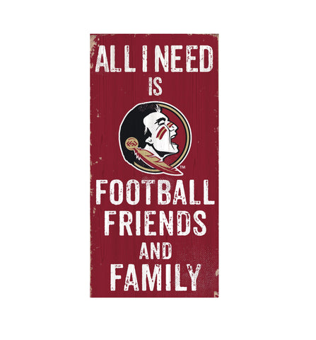 Florida State Seminoles Football, Friends & Family Wooden Sign