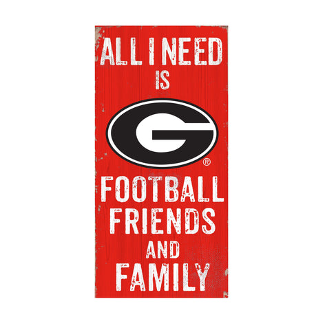Georgia Bulldogs Football, Friends & Family Wooden Sign