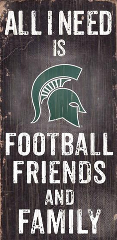 Michigan State Spartans Football, Friends & Family Wooden Sign