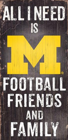 Michigan Wolverines Football, Friends & Family Wooden Sign