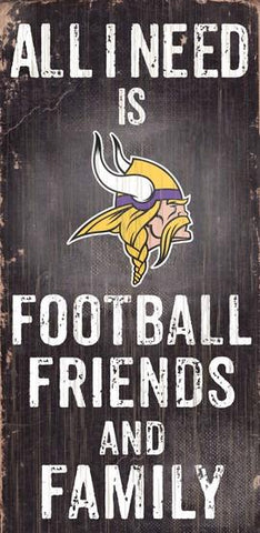 Minnesota Vikings Football, Friends & Family Wooden Sign