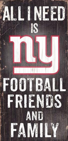 New York Giants Football, Friends & Family Wooden Sign