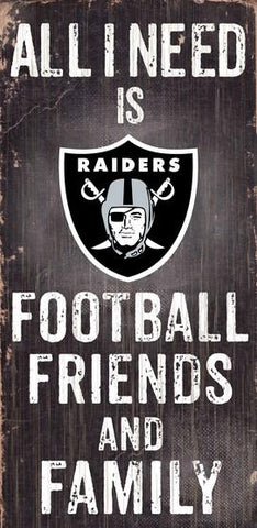 Las Vegas Raiders Football, Friends & Family Wooden Sign