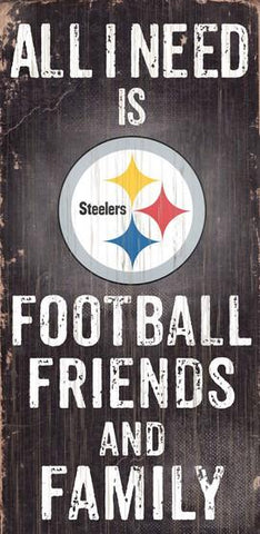 Pittsburgh Steelers Football, Friends & Family Wooden Sign