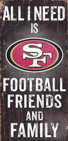 San Francisco 49ers Football, Friends & Family Wooden Sign