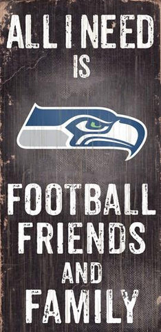 Seattle Seahawks Football, Friends & Family Wooden Sign